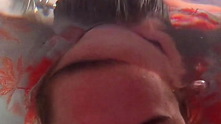 Breath Holding Underwater in Bathtub and Record with Waterproof Camera