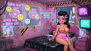 Funny Cartoon Girl Topless, Ai Animation