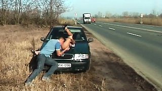 street anal fuck next to car