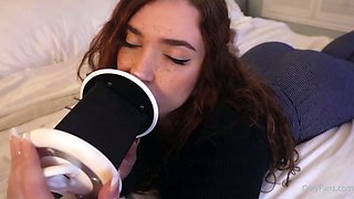Curly Blonde Teen Records Solo Dildo Masturbation