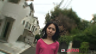 Small tits Japanese amateur gets pussy spread