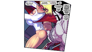 Power Girl X Lobo - super babe rides BIG FAT HOG