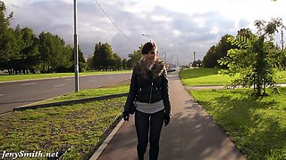 Jeny Smith fashion pantyhose public flashing
