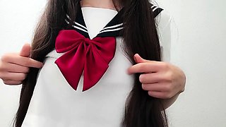 Loud moans with nipple massage (Sweet Japanese Teen)