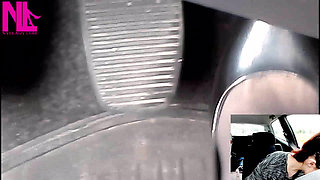 Driving in Grey Pattent Pumps and Pantyhose