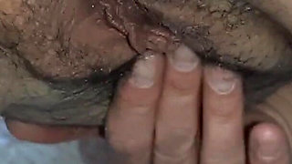 Hairy Pussy MILF Masturbates on the Kitchen Table