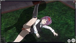 3d Hentai Konno Yuuki Gets Fucked In The Yard And Takes A Creampie
