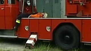 Two Amazing Young Sluts Fucked and Cummed in Mouth by Fireman with Big Cock