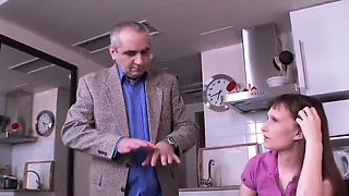 Innocent schoolgirl is teased and poked by older schoolteach