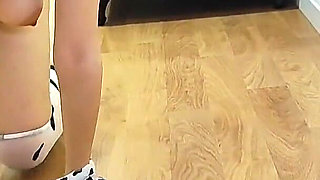 Pouring Cold Milk Over the Cow Mooing Large Cow Udders