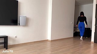 Fitness Nymph Tears Her Trousers for Nailing