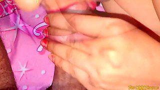 Hot Desi Stepsister Blowjob Under Blanket - Real Homemade Cum in Mouth