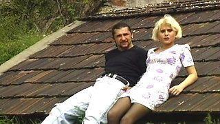 Blonde Amateur Takes Cock on Outdoor Roof