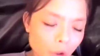 Horny Korean gal around large jugs shaged