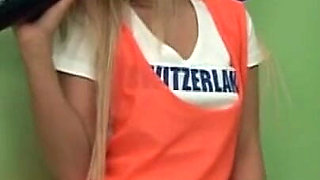 Cute Soccer Blonde Bridget Dildo Solo Masturbation