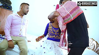 Threesome with Desi Chor and Multiple Cumshots ( Hindi Audio )