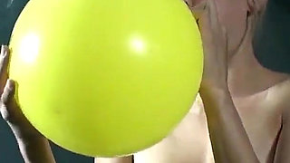 First Time 19yr Old Model Smokes, Blows up Balloons and Takes a Big Wad of Cum