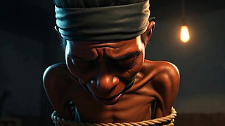 Frail African Girl Bound - Desperate & Craving Cock Deep Inside
