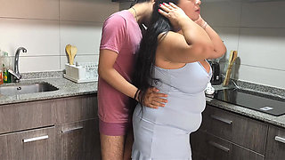 BBW MILF Stepmom Fuck Kitchen