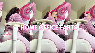 Home Office Leggings Farts Nonstop Pretending with Coworker Then Dirty Talk