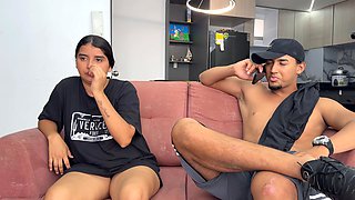 While my husband's cuckold makes lunch Latina slut gets fucked by stranger until he cums in her pussy