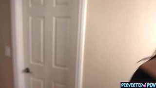 Alt-girl art critic takes a huge cumshot after foot fetish POV
