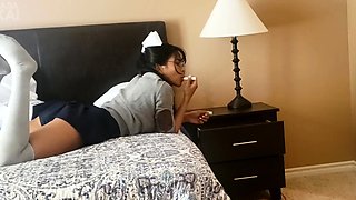 School Girl Finds Mommy's Toys