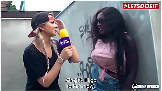 Ebony German Porn Star Fucks Lucky Fan