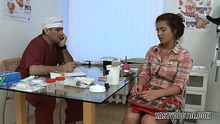 Old doctor exploits cute innocent teen