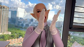 Mistress Danica latex solo masturbation