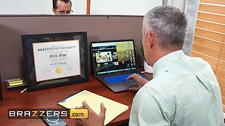 Brazzers - hot manager Kenzie Taylor catches Mick Blue watching sex and nails him hard in the office
