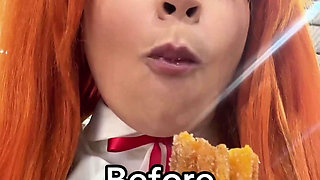 Asuka Cosplay Fart & Burp Compilation Plugsuit and Uniform Chubby Ebony