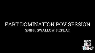 POV Facesitting Domination: Hairy Pussy Farting & Ass Licking Humiliation