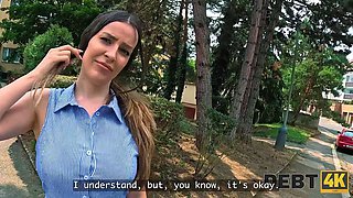 Debt4k. he came for the salary - she just cum