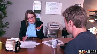 Randi Layne Gets Horny At Work And Drops To Her Knees For Levi Cash