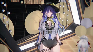 Wuthering Waves - Lucilla X Hiyuki FFM Sex -3d Hentai Animations