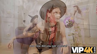 Vip4k. fellow will never leave behind this halloween festivity with three hungry fucksluts