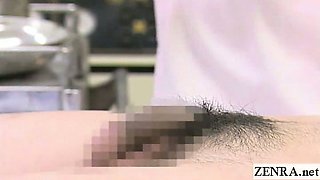 Subtitles CFNM Japanese nurse measuring handjob cumshot