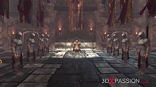 A beautiful princess gets fucked by a dwarf knight in the dungeon - Big ass