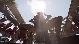 It was difficult, but Lara Croft's vag was able to sit on the humungous shaft of the awakened statue. THREE DIMENSIONAL Toon Game