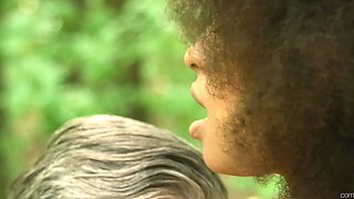 Young 18yo Black Brazilian Beauty - perky tits ebony Latina Luna Corazon seduced in the woods