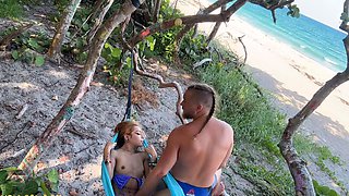 Public FINGERING at the beach