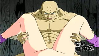 Huge breasted bright hentai redhead gets brutally mouthfucked