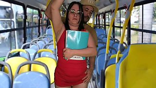 Hot Latina Teen Groped on Bus - Public Handjob & Big Cock Fun