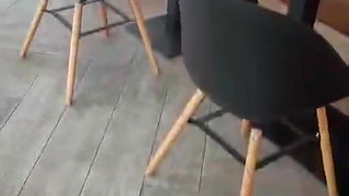Risky Solo: Masturbation Session in the Restroom of a Café
