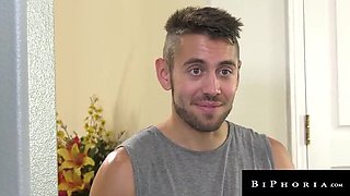 BIPHORIA - Hot Wife Swallows Hubby & Roommate in Spitroast Threesome