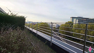 Balcony Sex with the Wanking Stranger Next Door Makes Me Cum 2 Times - Litclit69