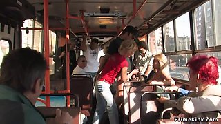 Blonde Sucking Outdoor And In A Bus