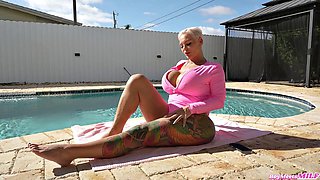 Kaden Koles Big Tits Cheat Stepson Poolside