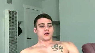 cute amateur wanks at his desk